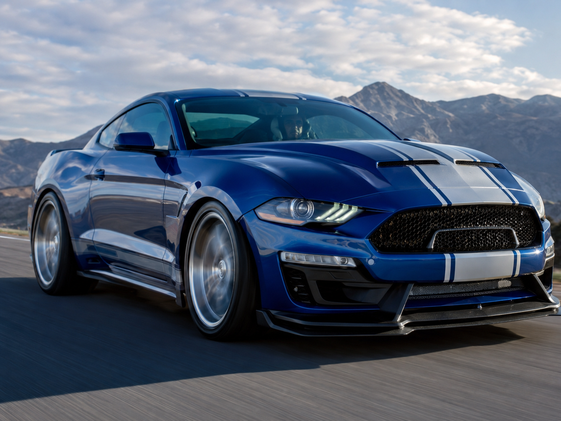 Car with a white stripe